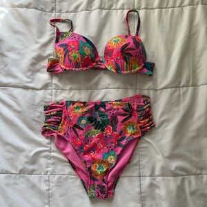 Xhilaration Pink Floral Bikini